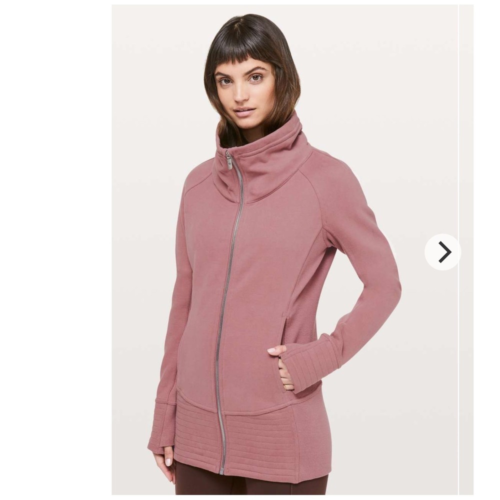 Lululemon Womens Full Zip Cotton Radiant Jacket II 8 Rose Pink Athleisure Girly